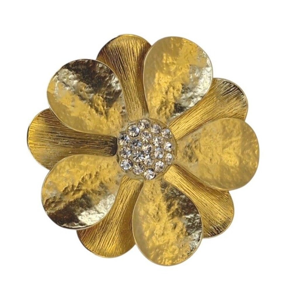 Premier Designs Brooch & Enhancer Pendant  Flower Rhinestone Layered Petals